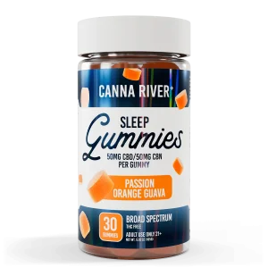 Canna River Broad Spectrum Sleep Gummies 50mgCBD/50mg CBN 30 gummies Passion Orange Guava