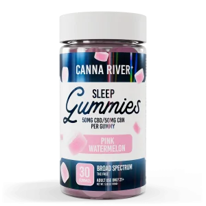 Canna River Broad Spectrum Sleep Gummies 50mgCBD/50mg CBN 30 gummies Pink Watermelon