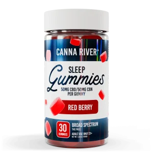 Canna River Broad Spectrum Sleep Gummies 50mgCBD/50mg CBN 30 gummies Red Berry