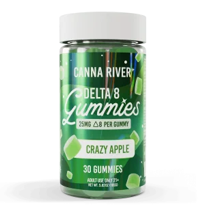 Canna River Delta 8 THC Gummies 25mg/unidade 30 unidades Crazy Apple