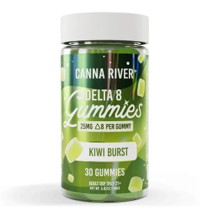 Canna River Delta 8 THC Gummies 25mg/unidade 30 unidades Kiwi Burst