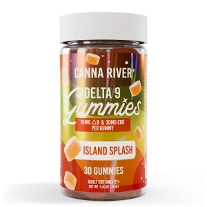 Canna River Full Spectrum Delta 9 THC Gummies 10mg Delta 9/20mg CBD Island Splash