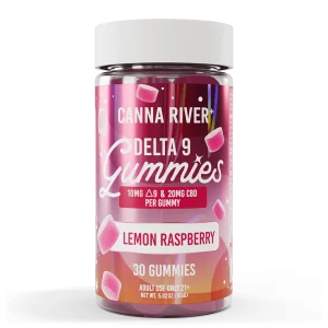 Canna River Full Spectrum Delta 9 THC Gummies 10mg Delta 9/20mg CBD Lemon Raspberry