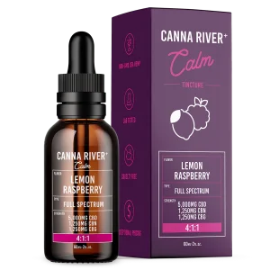 Canna River Full Spectrum Calm Tincture CBD/CBN/CBG 4:1:1 - 7500mg/60ml Lemon Raspberry