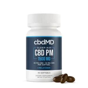CbdMD Sleep Softgels Broad Spectrum CBD PM 1.500mg 30 Softgels