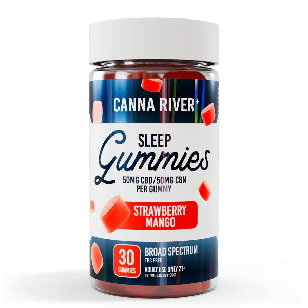 Canna River Full Spectrum Sleep Gummies 50mgCBD/50mg CBN 30 gummies Strawberry Mango