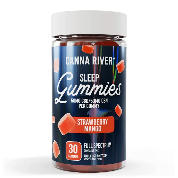 Canna River Full Spectrum Sleep Gummies 50mgCBD/50mg CBN 30 gummies Strawberry Mango