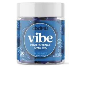 CbdMD Delta 9 Gummies 10mg THC 20 gummies Blue Razz