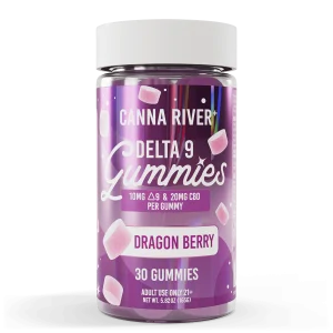 Canna River Full Spectrum Delta 9 THC Gummies 10mg Delta 9/20mg CBD Dragon Berry