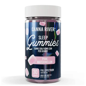 Canna River Full Spectrum Sleep Gummies 50mgCBD/50mg CBN 30 gummies Pink Watermelon