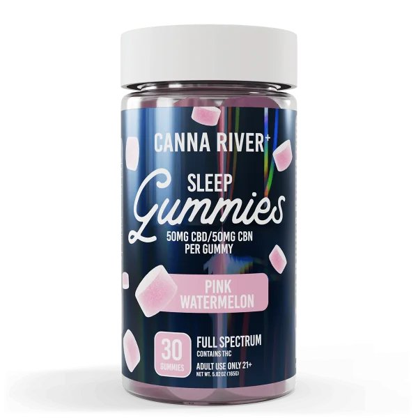 Canna River Full Spectrum Sleep Gummies 50mgCBD/50mg CBN 30 gummies Pink Watermelon