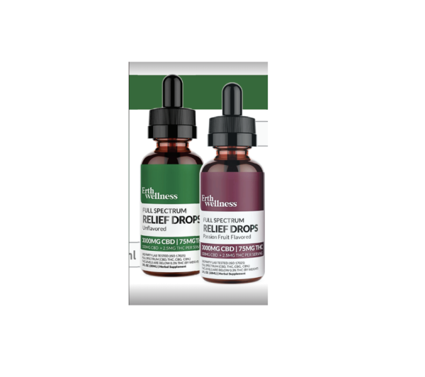 Erth Wellness Full Spectrum Relief Drops 3.000mg CBD | 75mg THC 30ml