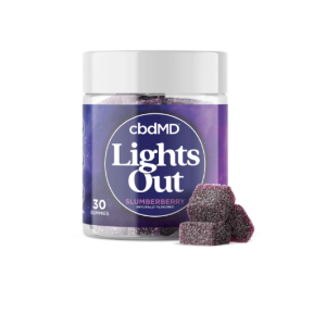 CbdMD Delta 9 THC Lights Out Sleep Gummies 30 unidades 1.500mg CBD 600mg CBN e 90mg THC