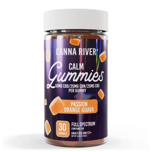 Canna River Full Spectrum Calm Gummies 50mgCBD/25mgCBN/25mg/CBG 30 gummies Passion Orange Guava