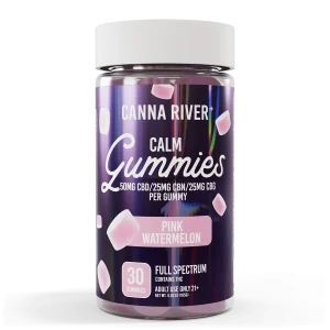 Canna River Full Spectrum Calm Gummies 50mgCBD/25mgCBN/25mg/CBG 30 gummies Pink Watermelon