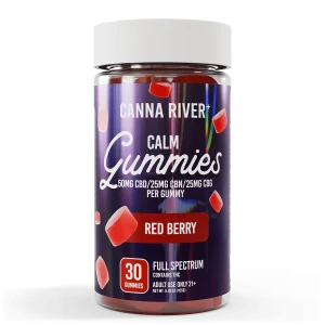 Canna River Full Spectrum Calm Gummies 50mgCBD/25mgCBN/25mg/CBG 30 gummies Red Berry